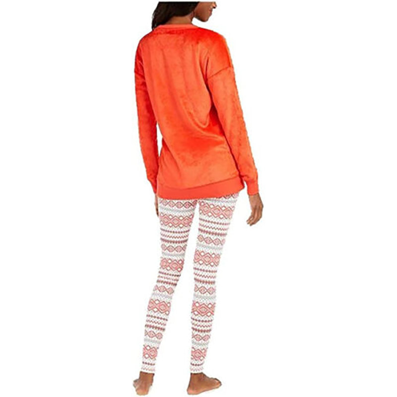 Jenni Faux Fur Tunic & Leggings Christmas Pajama Set Multicolor XS