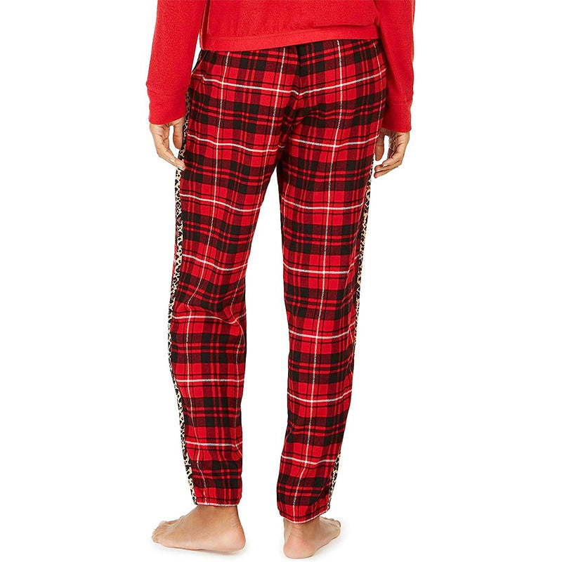 Jenni Lurex & Plaid Only Pajamas Pants Red M