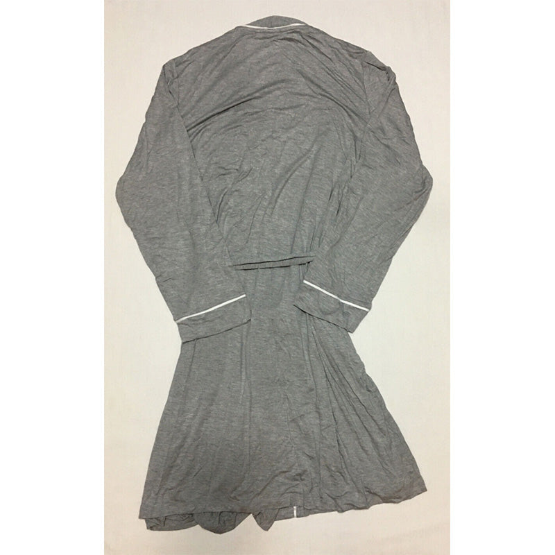 Alfani Contrast Trim Short Robe Gray L