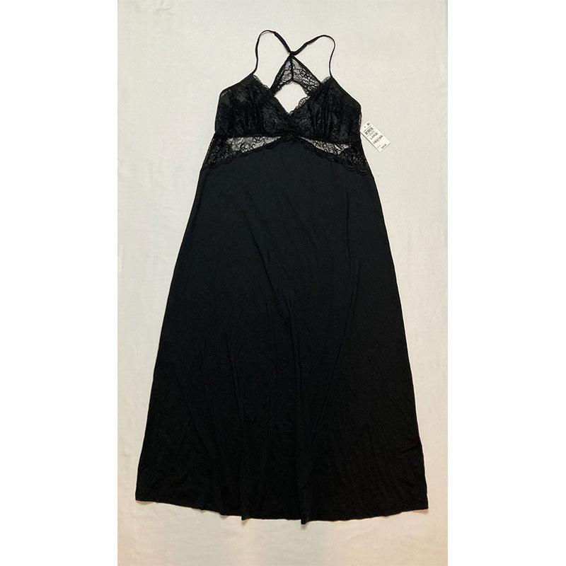 INC Lace Long Nightgown Black L