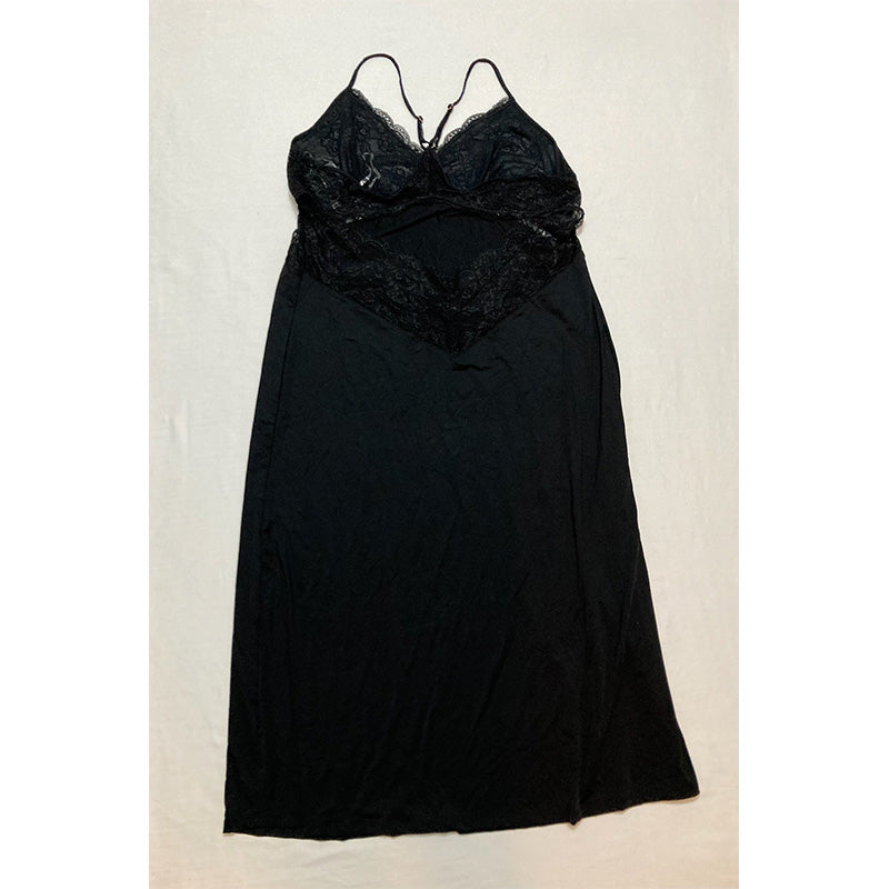 INC Lace Long Nightgown Black L