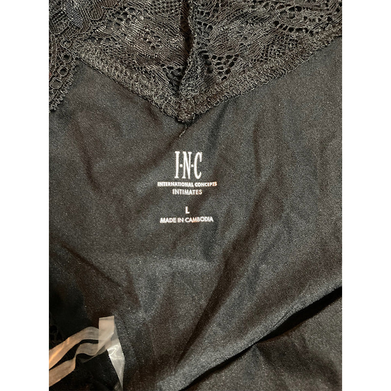 INC Lace Long Nightgown Black L