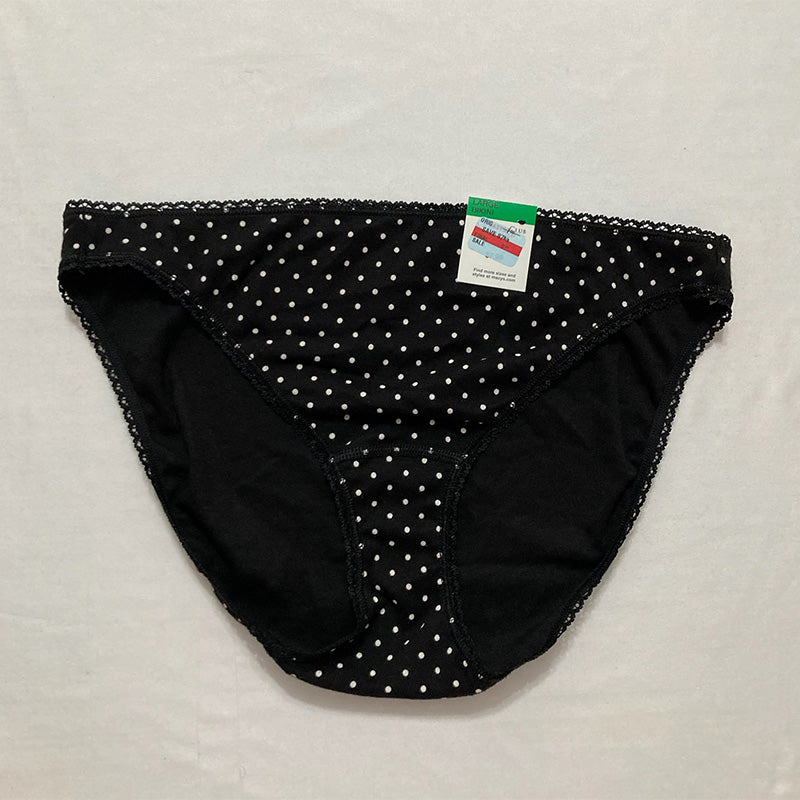 Charter Club Everyday Cotton Bikini Underwear Black Dot L