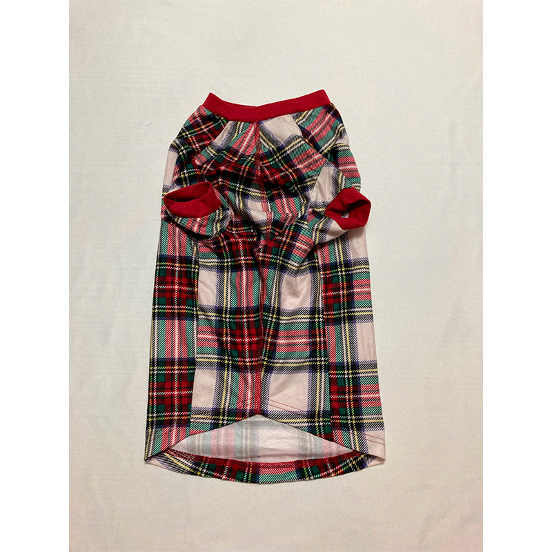 Family Pajamas Christmas Plaid Notched Collar Flannel Pajama Set Dog Stewart Plaid L