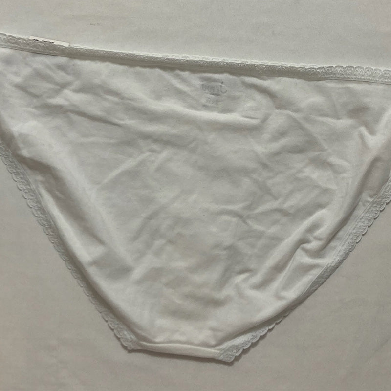 Jenni Lace Trim Bikini Underwear White 3XL
