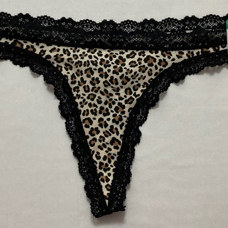 Jenni Lace-Trim Thong Wild Leo Nude 2XL