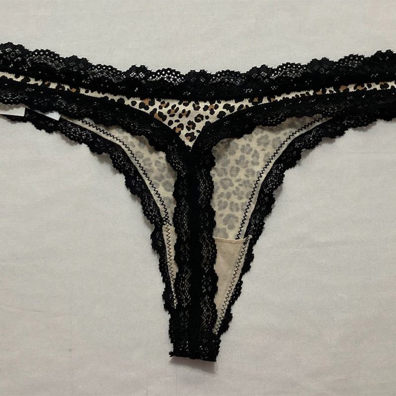 Jenni Lace-Trim Thong Wild Leo Nude 2XL