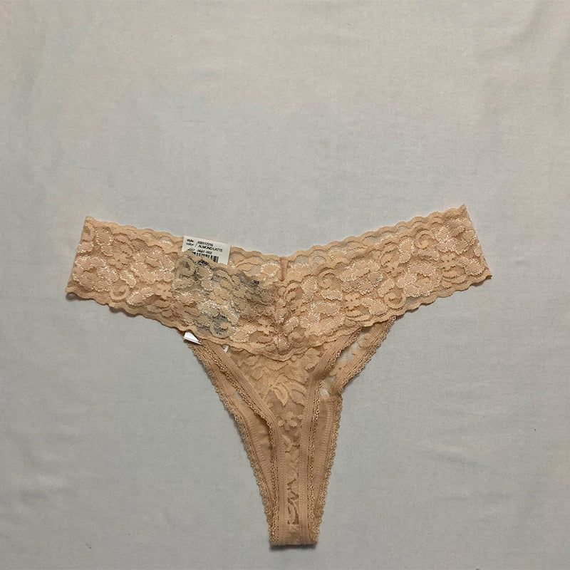 INC Lace Thong Underwear Almond Latte