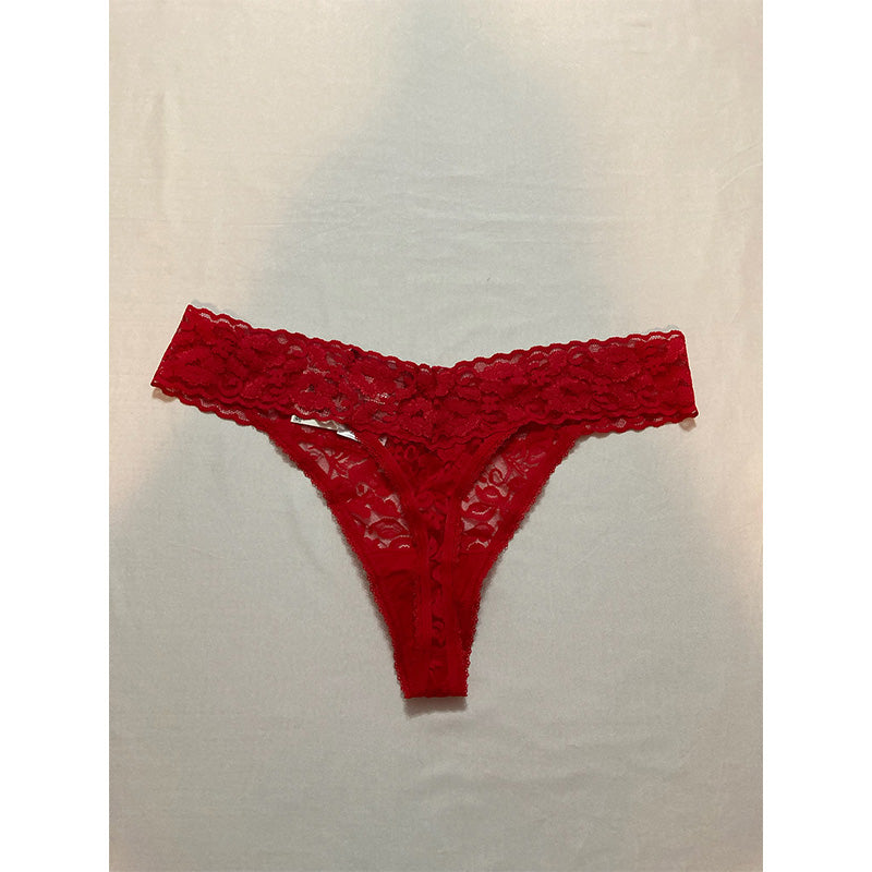 INC International Concepts Lace Thong Underwear Lingerie Red L