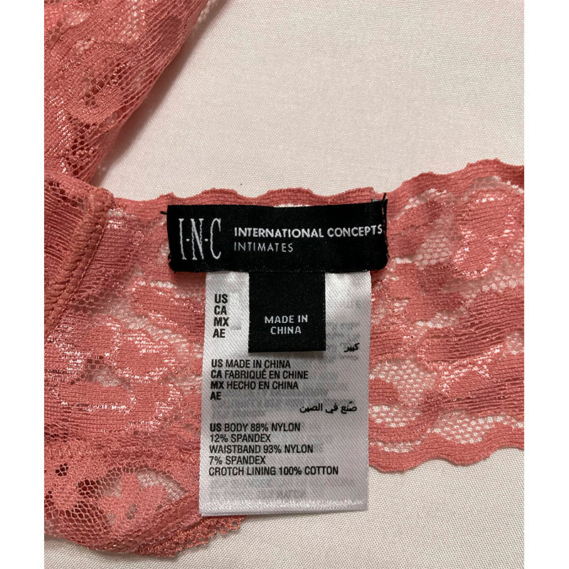 INC Lace-Trim Thong Underwear Ash Rose