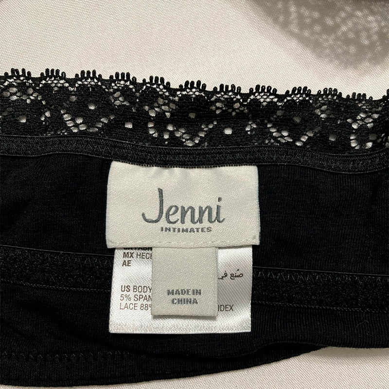 Jenni On Repeat Wide Lace Bralette Black L