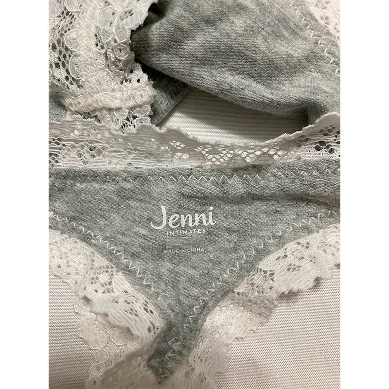 Jenni Lace-Trim Thong Grey XL