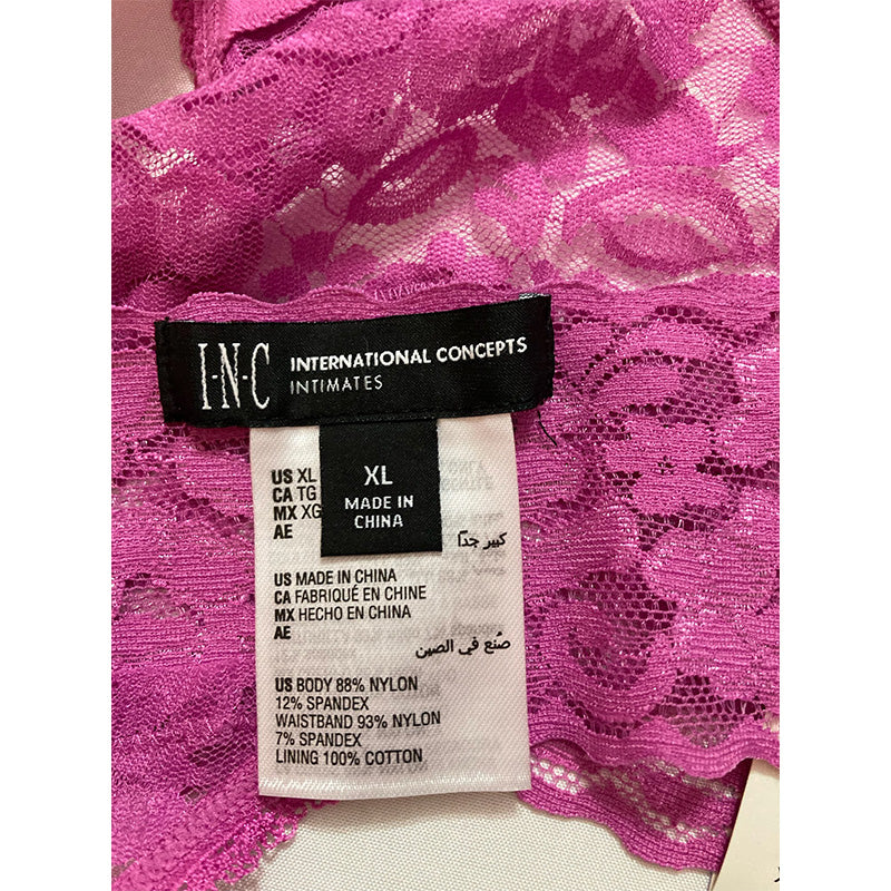 INC Lace Thong Underwear Lingerie Dutch Pink XL