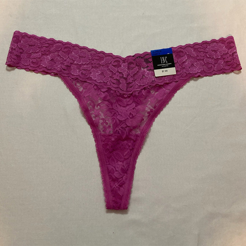 INC International Concepts Lace Thong Underwear Lingerie Dutch Pink XL
