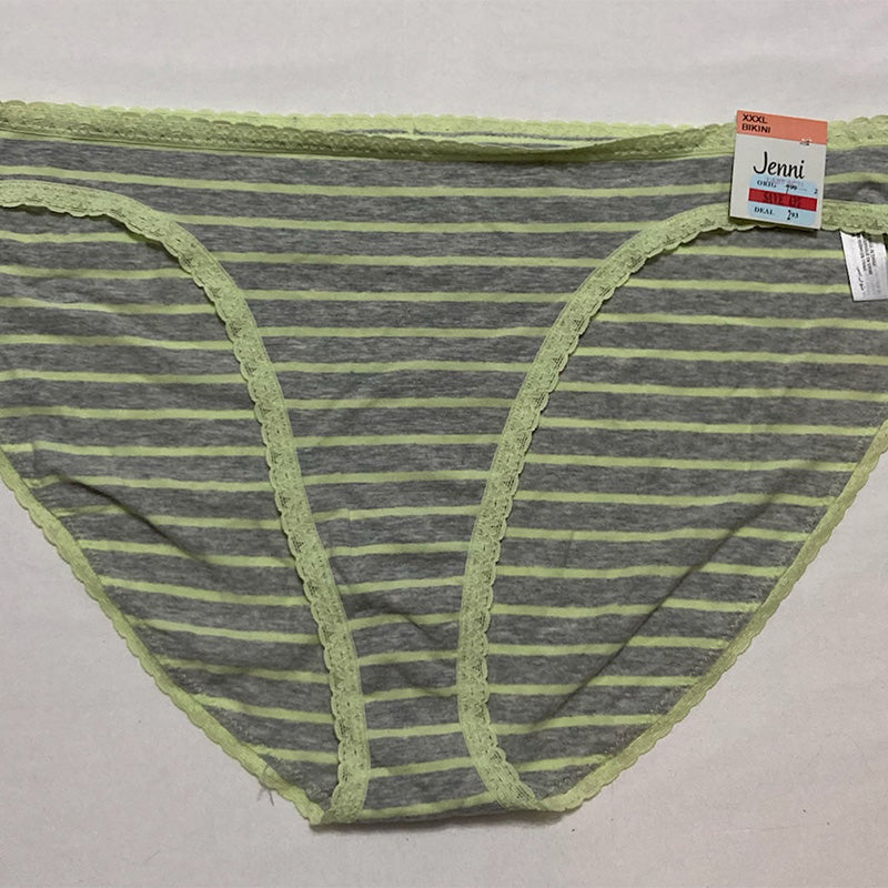 Jenni Lace Trim Bikini Underwear Stripe 3XL