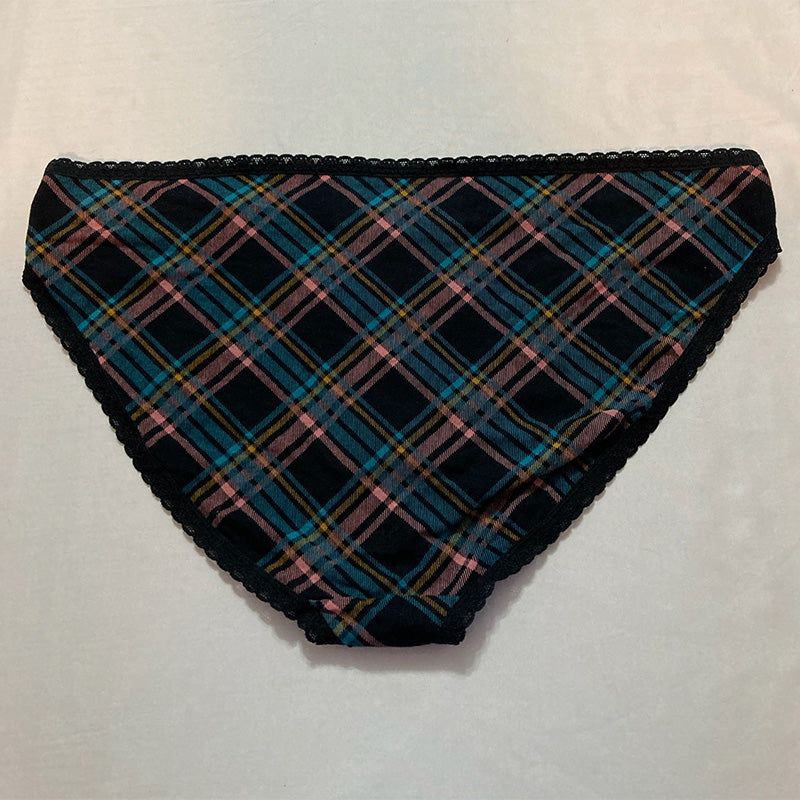 Jenni Lace Trim Bikini Underwear Multi Plaid 3XL