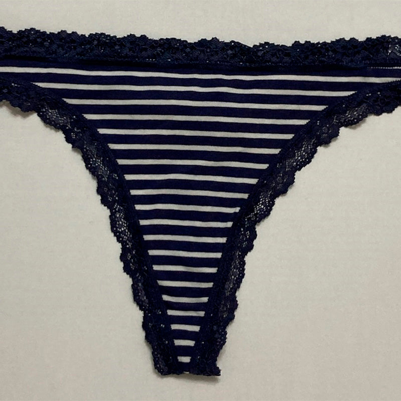 Jenni Women's Lace-Trim Thong Nairobi Striped XL