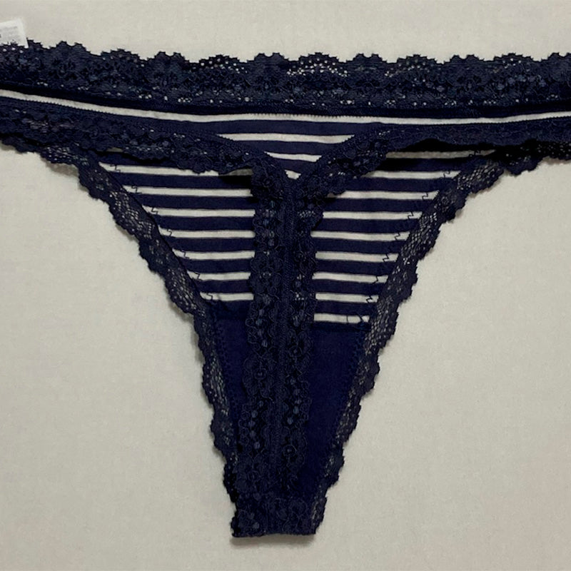 Jenni Women's Lace-Trim Thong Nairobi Striped XL