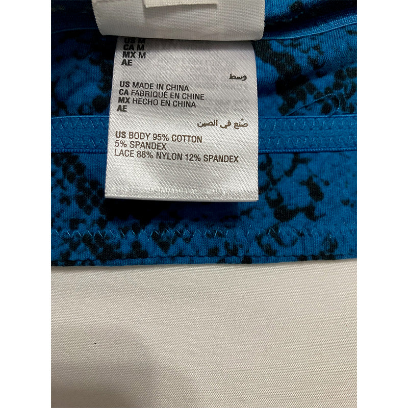 Jenni On Repeat Wide Lace Bralette Snake Blue M