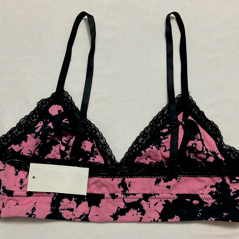 Jenni On Repeat Wide Lace Bralette Pink Tiedye M