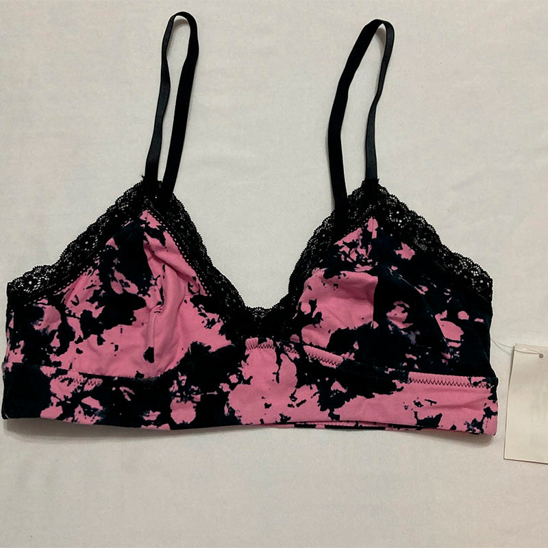 Jenni On Repeat Wide Lace Bralette Pink Tiedye M