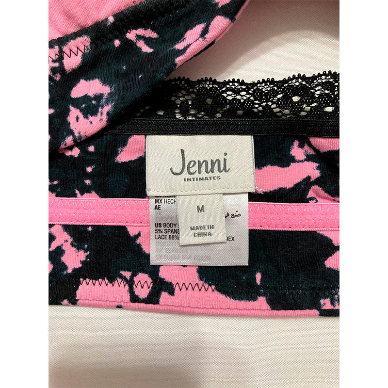 Jenni On Repeat Wide Lace Bralette Pink Tiedye M