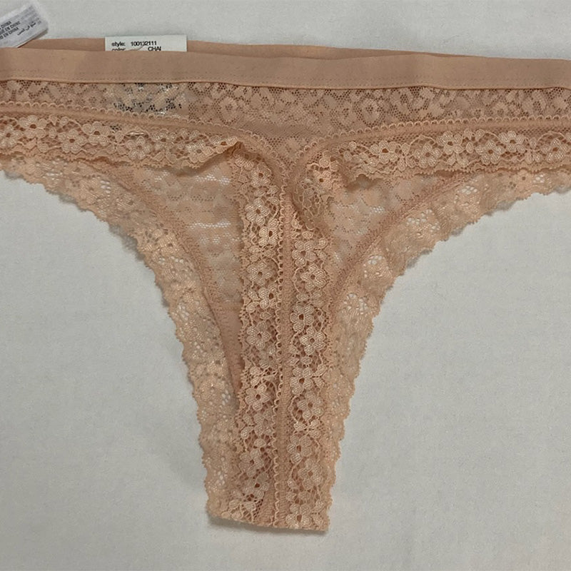 Jenni Leopard Lace Thong Beige L
