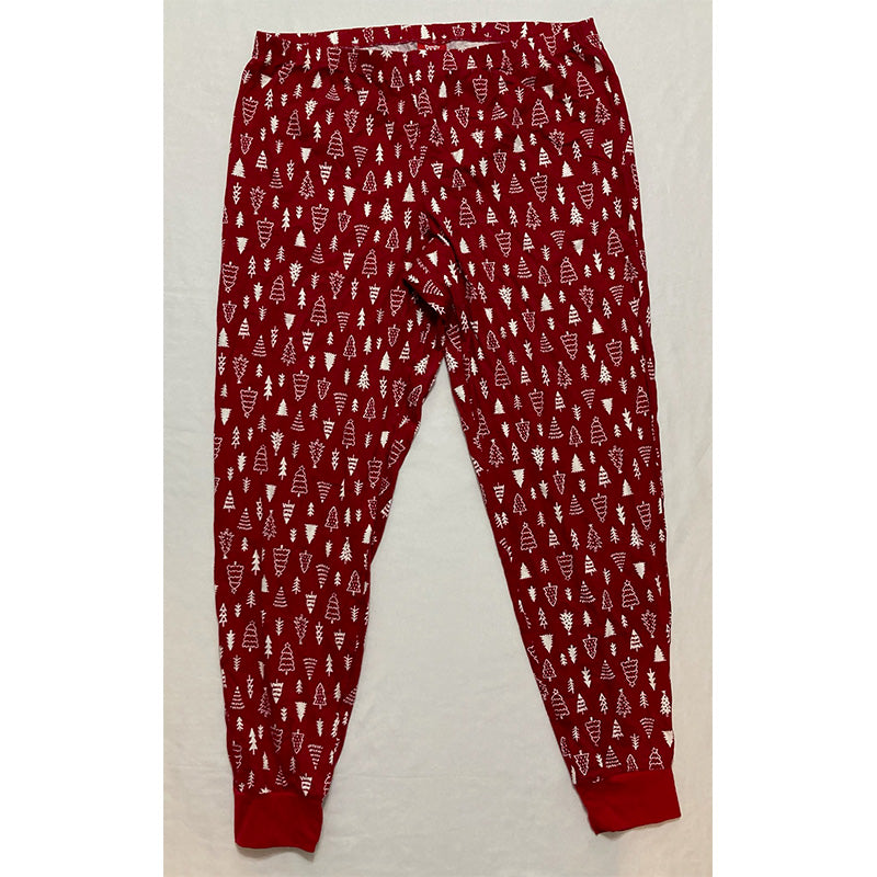FAMILY PJs Sets Red Elastic Band Graphic Long Sleeve Red L