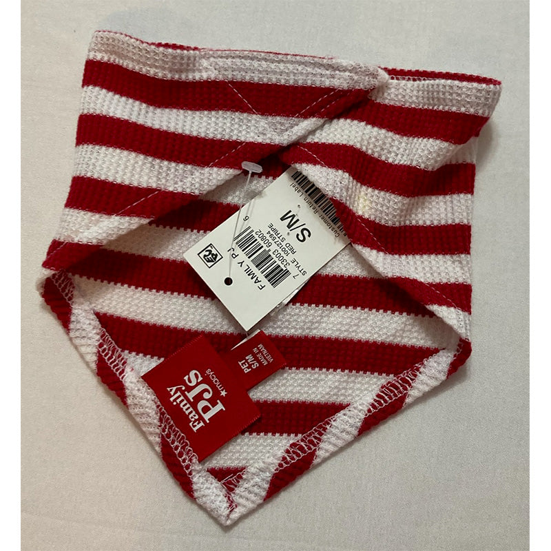 Family PJs Red Stripe Pet / Dogs Bandana Size S/M