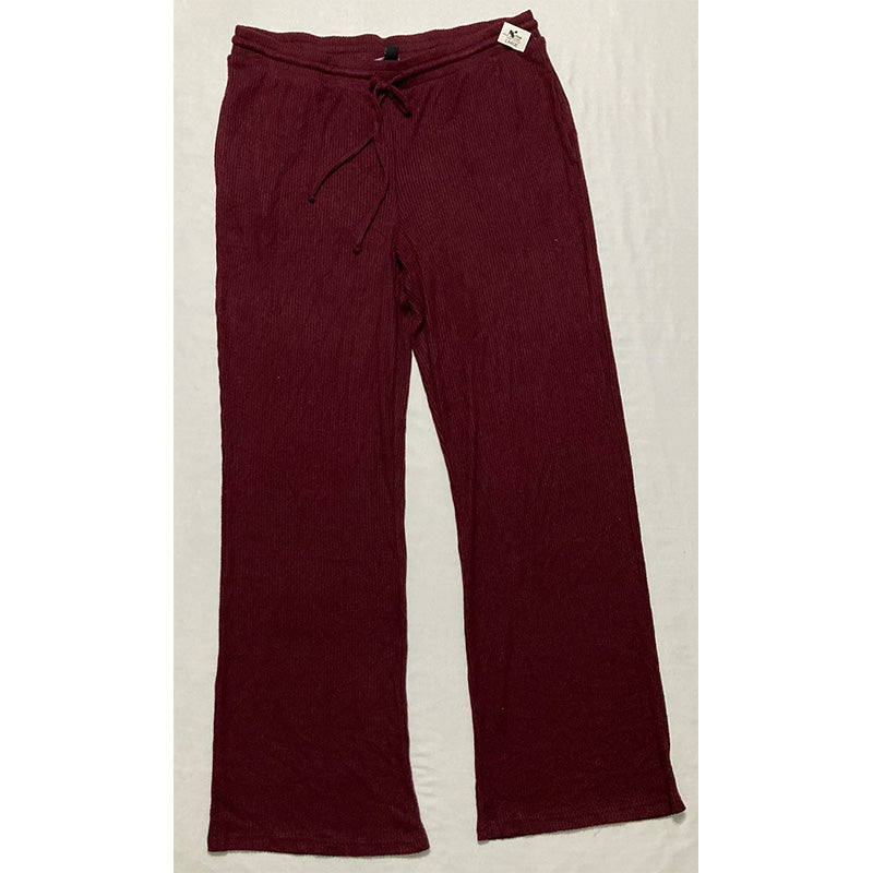 ALFANI Ribbed Wide Leg Pajama Set Port Royale Red L
