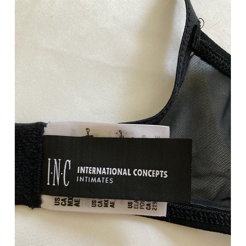 INC Apex Lace Bra Deep Black M