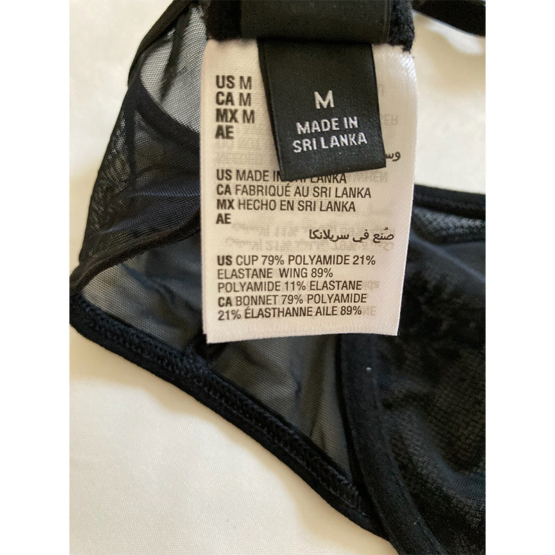 INC Apex Lace Bra Deep Black M