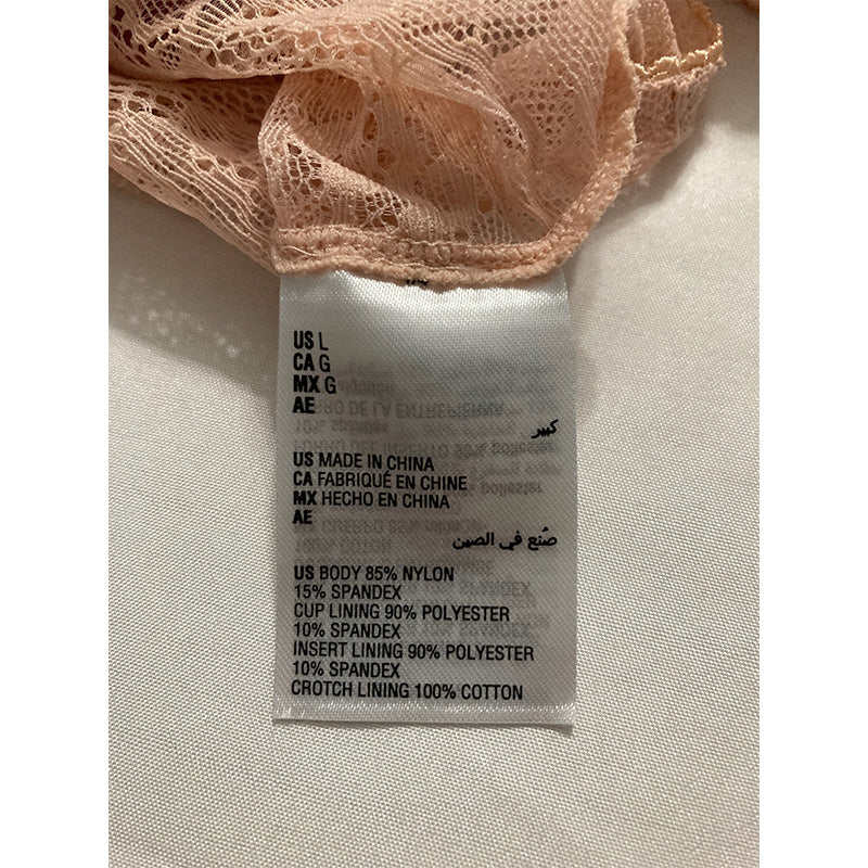 INC Solid Lace Cup Bodysuit Beige L