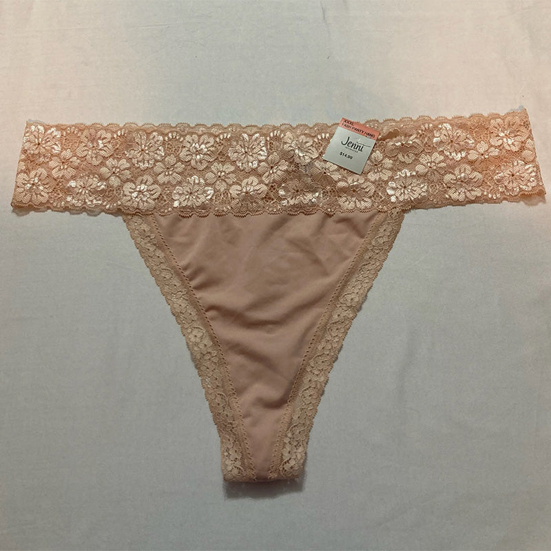 Jenni Lace-Trim Thong Underwear Chai 3XL