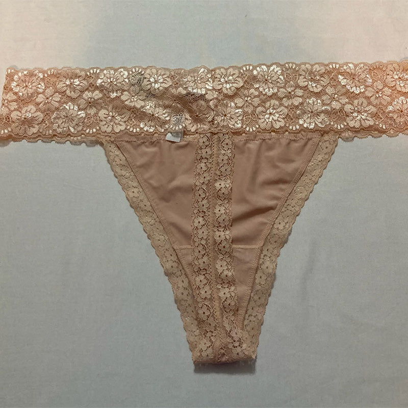 Jenni Lace-Trim Thong Underwear Chai 3XL