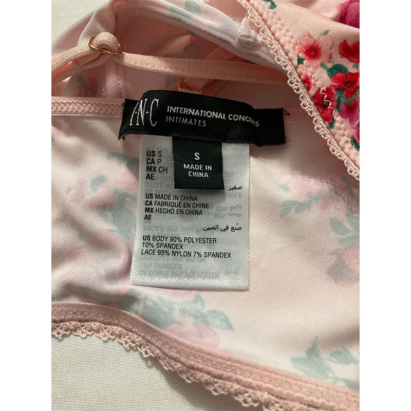INC Floral Lace-Trim Bralette Pink S