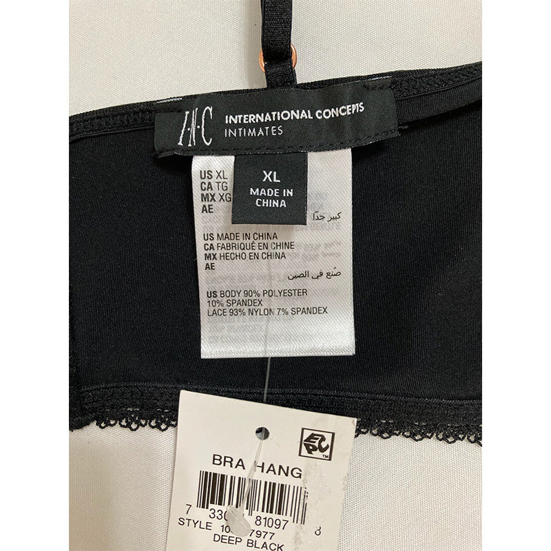 INC Lace-Trim Bralette Black XL