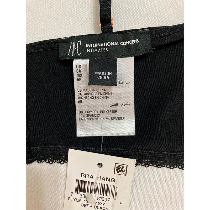 I.N.C. Lace-Trim Bralette Black L