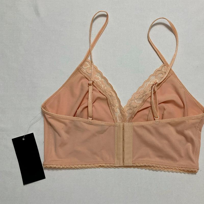 INC Lace-Trim Bralette Beige XL