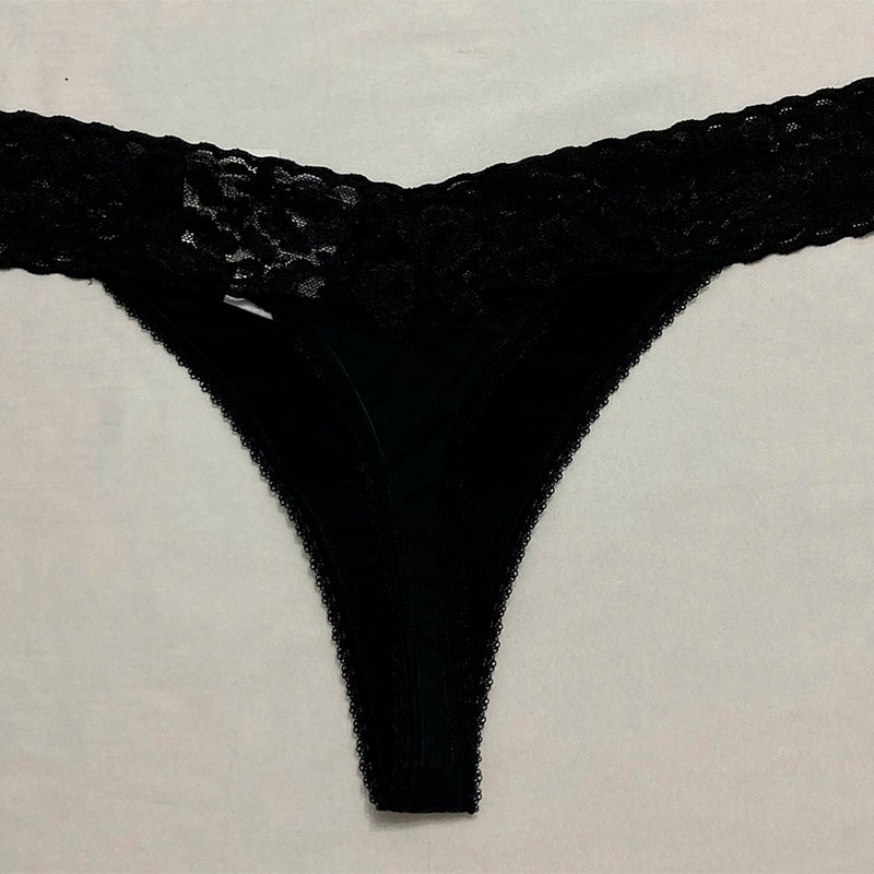 INC Lace-Trim Thong Underwear Black 2XL