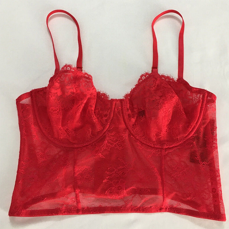 INC Lace Bustier Lingerie Red L