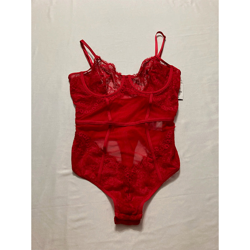 Inc International Concepts Sheer Lace Lingerie Red L