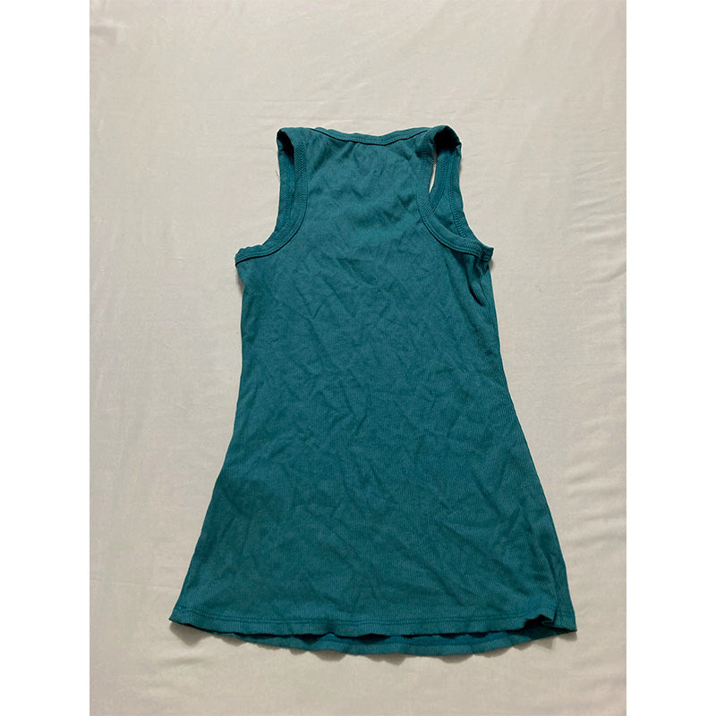 Jenni Women's Solid Ribbed Tank Top Blue S