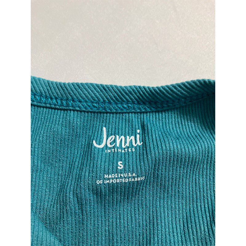 Jenni Women's Solid Ribbed Tank Top Blue S