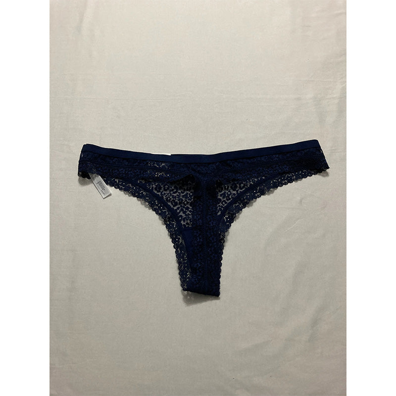 Jenni Leopard Lace Thong Navy Sail XL