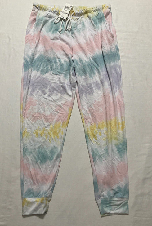 Jenni High Waist Tie-Dye Jogger Lounge Pajama Set Multicolor M