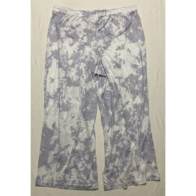 Jenni Printed Ribbed Wide-Leg Only Pajama Pants Pastel Tie Dye 2XL
