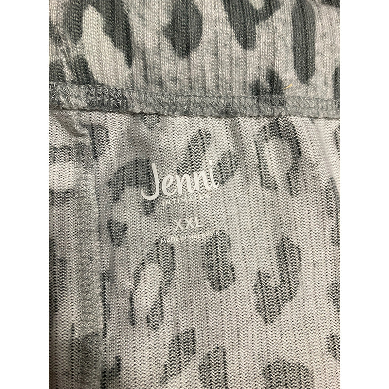 Jenni Ribbed Only Pajama Jogger Pants Tonal Leopard 2XL
