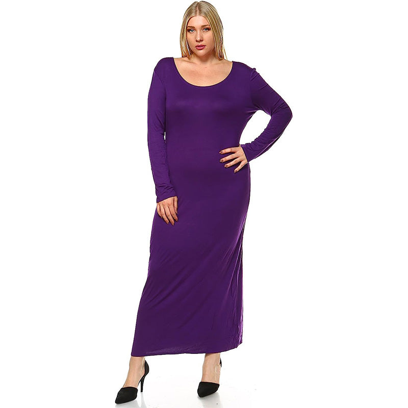 WM Plus 'Ria' Dress Purple, 2X