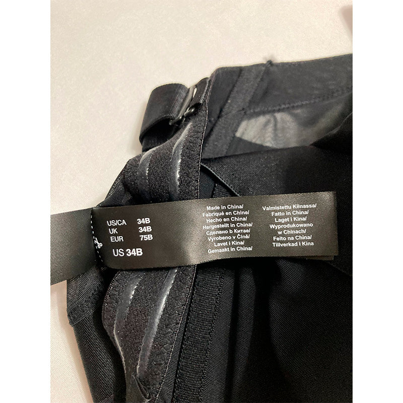 DKNY Sheers Strapless Bodysuit Black 34B